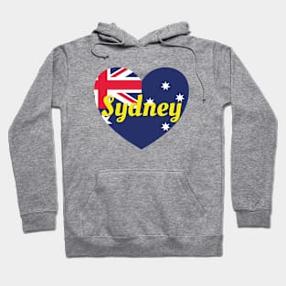 Sydney Australia Australian Flag Heart Hoodie